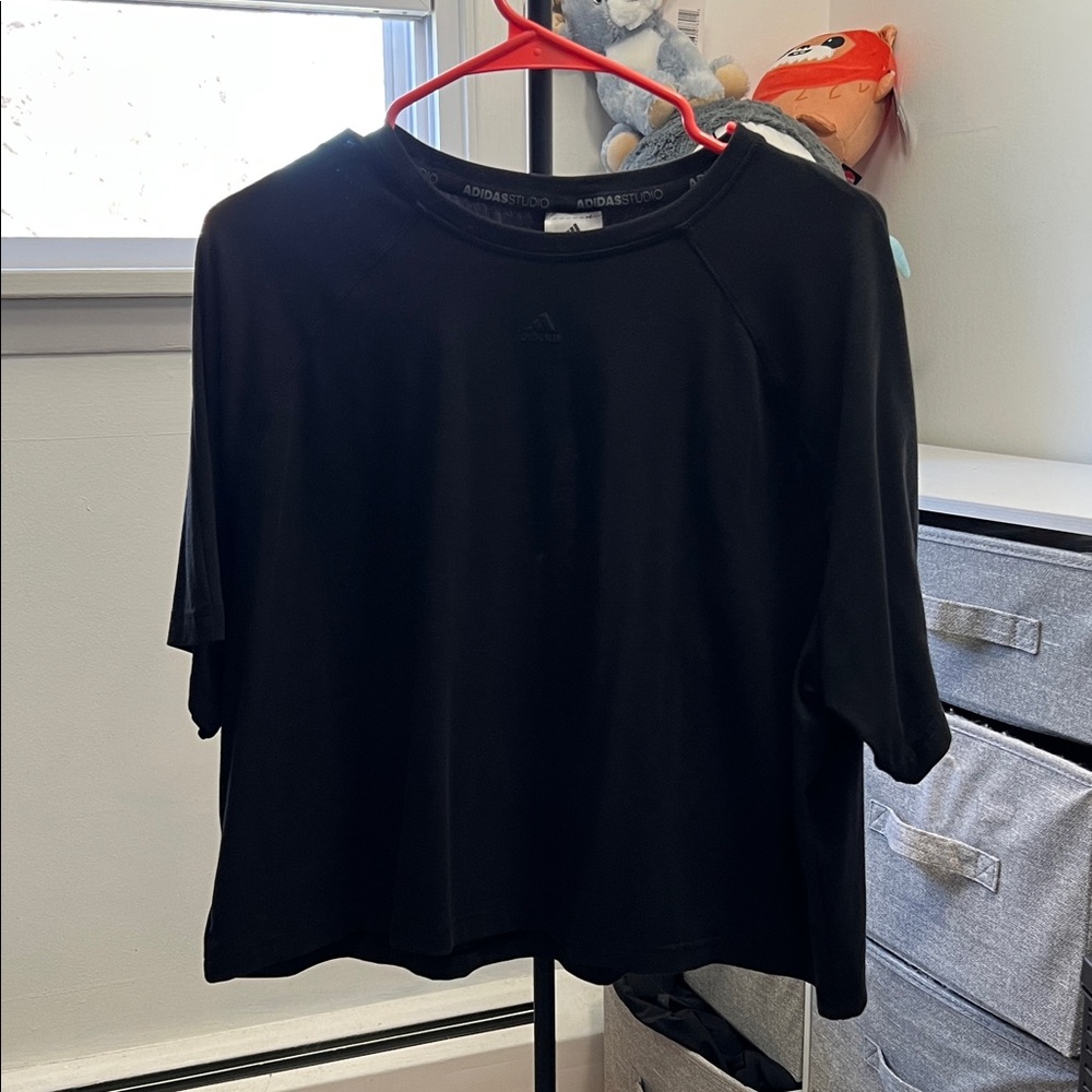 adidas Black Women's Cropped Crewneck Top